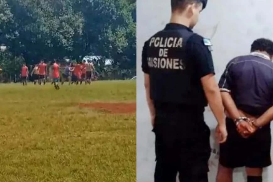 The referee stabbed a player in the lungs on the pitch.