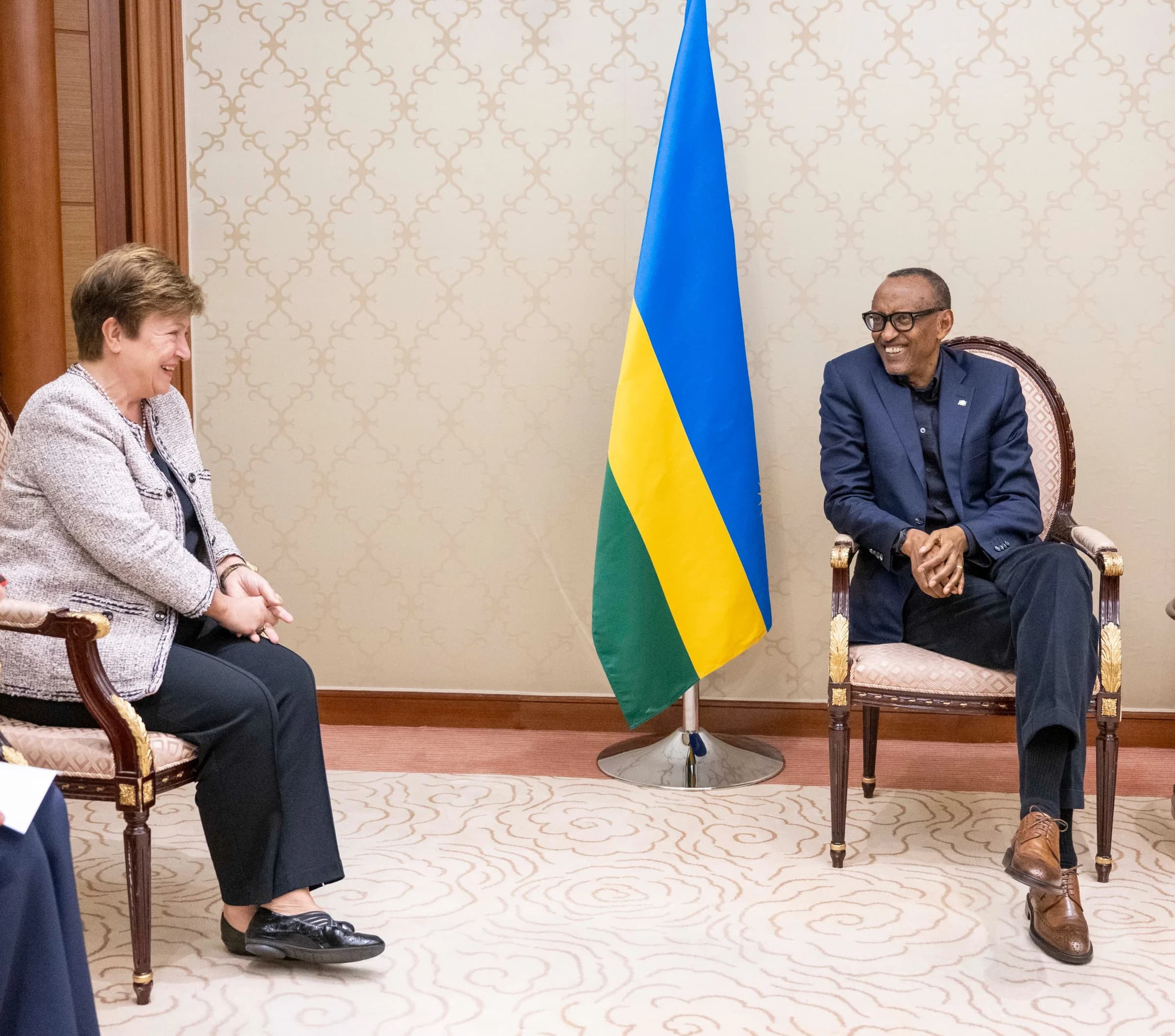 President Kagame discuss with IMF's Director