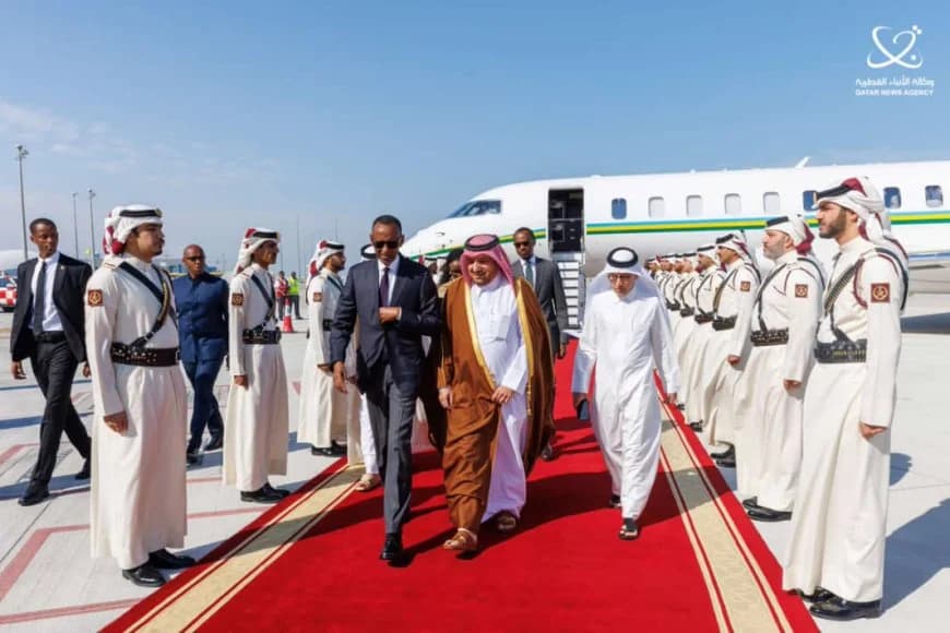 President Kagame arrives in Qatar