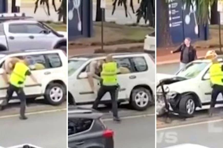 Umupolisi yahondaguriye umuntu mu modoka hafi kumwica _ AMAFOTO