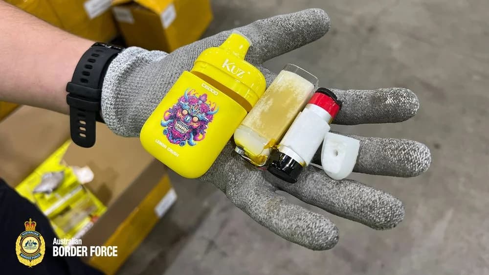 Trafficking vapes seized on Australian border this week