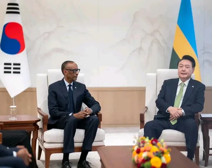 Kagame, Korean President  Discuss Strengthening Bilateral Relations