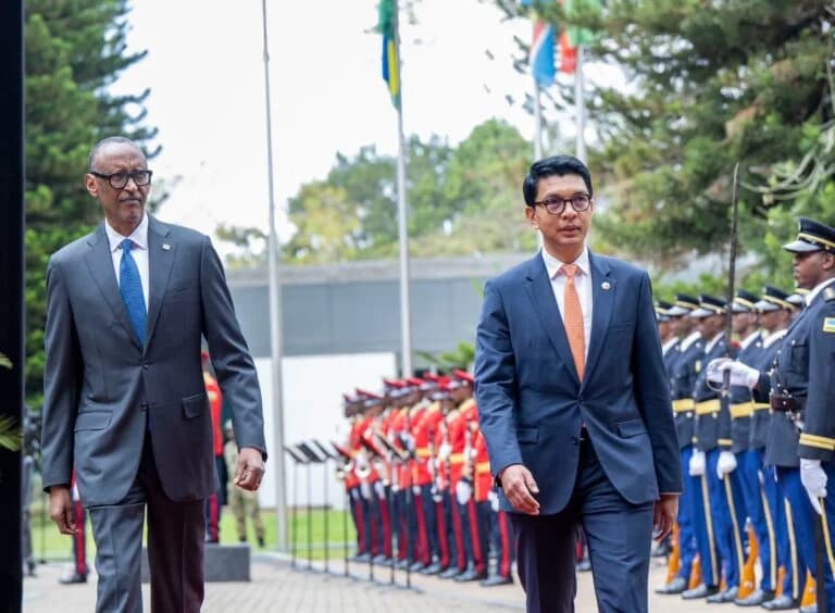 Madagascar President Andry Rajoelina congratulates Kagame on his re-election