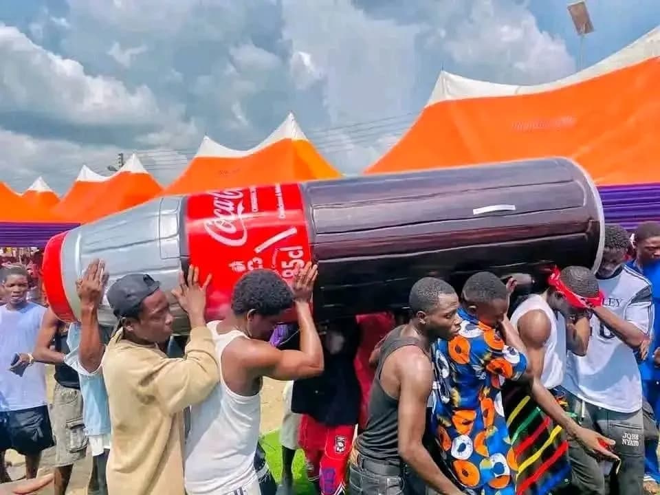 Nigerian Woman Buried in a Coca-Cola-Shaped Coffin, Honored for Her Lifelong Love of the Drink