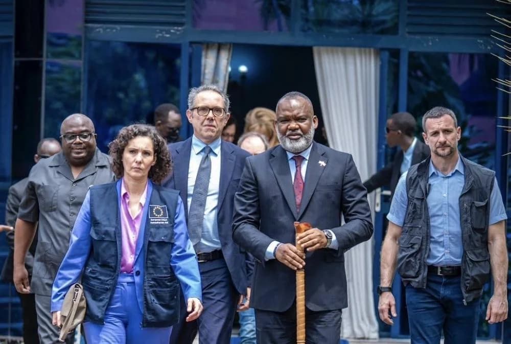 Hadja Lahbib (left), European Commissioner for Equality, Preparedness and Crisis Management, meets Corneille Nangaa, AFC-M23 Coordinator, during talks in Goma on February 20. Photo courtesy of AFC-M23.