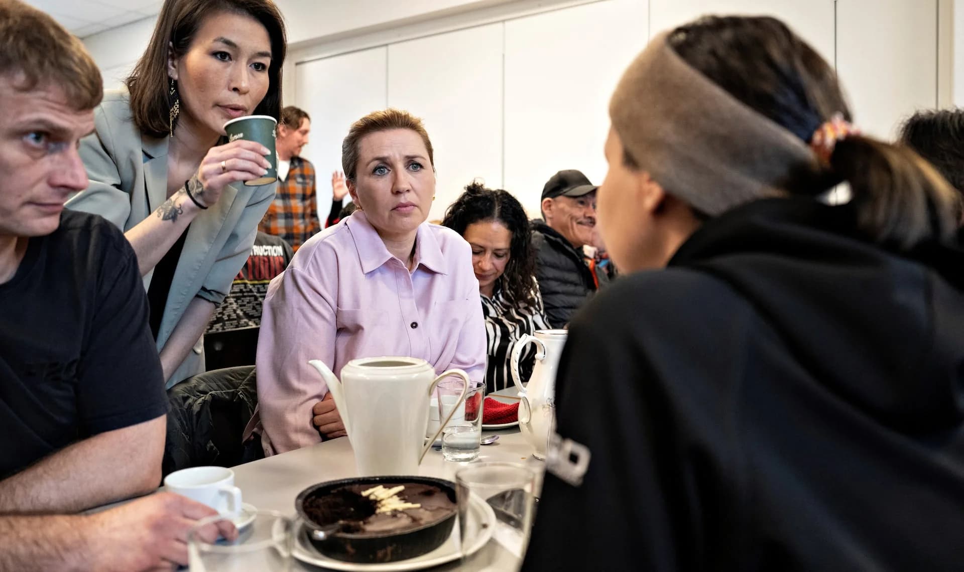 Denmark's Prime Minister Mette Frederiksen meets Greenlanders in Aalborg