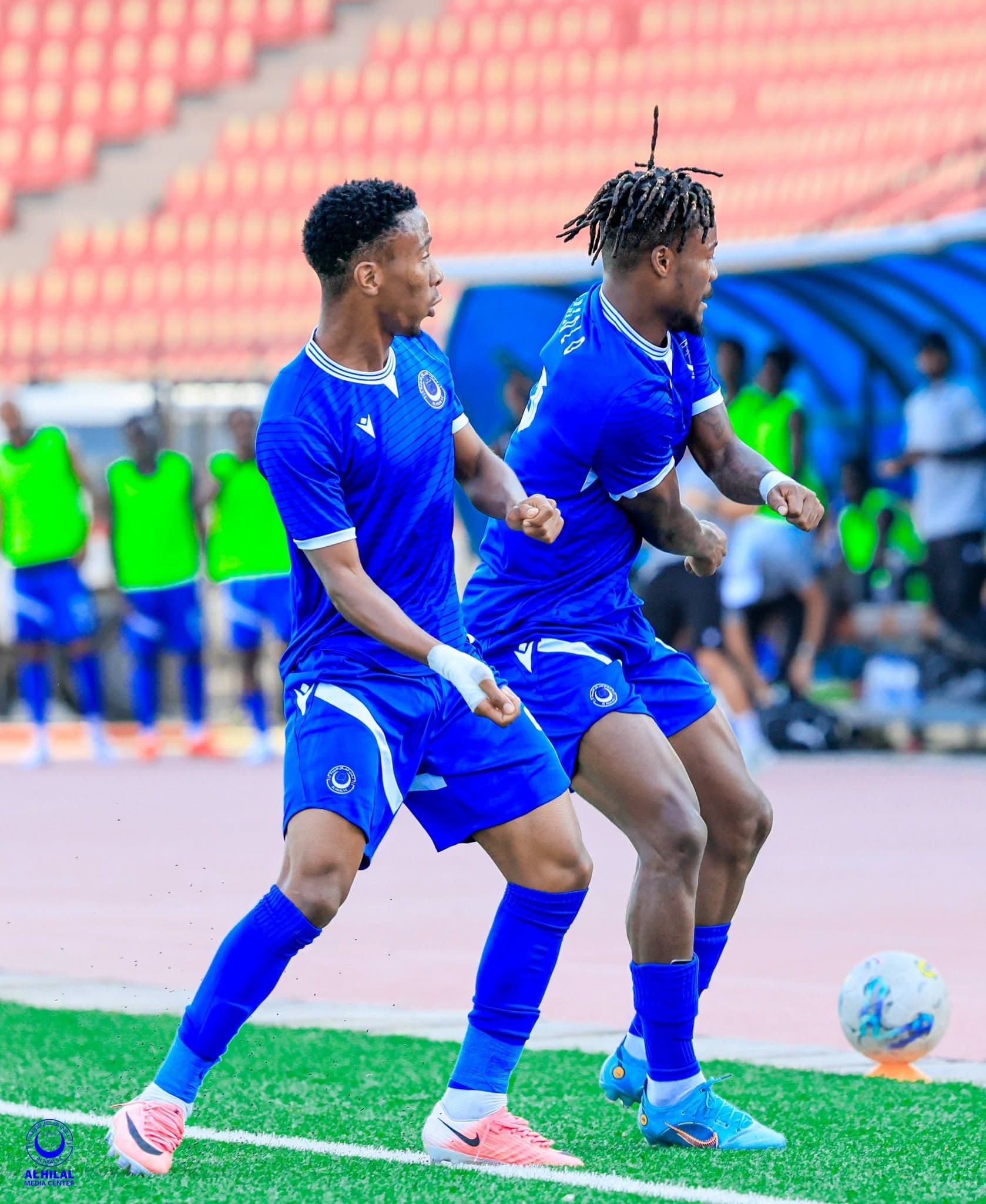 Al Hilal’s players celebrate a crucial 2-0 victory over Sidama Bunna in the CAF Champions League, taking a big step toward the group stage.